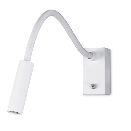 Biała, minimalistyczna lampa ścienna MX W0047 z serii RIDER