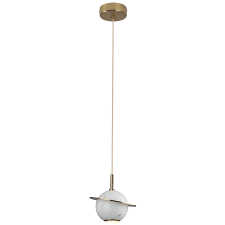 Lampa wisząca, marmurowa kula LED na zwisie MX P0413 z serii URANOS