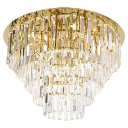Kryształowa, złota lampa sufitowa do salonu MX C0224 z serii MONACO