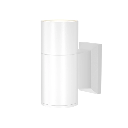 Biała, minimalistyczna lampa ścienna tuba O574WL-01W z serii BOWERY