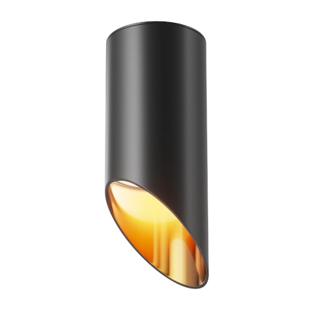Czarno-złota, skośna tuba natynkowa C044CL-01-15GU10-B z serii LIPARI