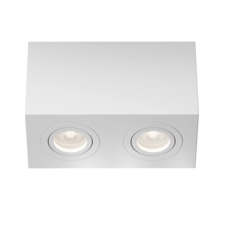 Biała lampa natynkowa, podwójny box GU10 C017CL-02W z serii ATOM