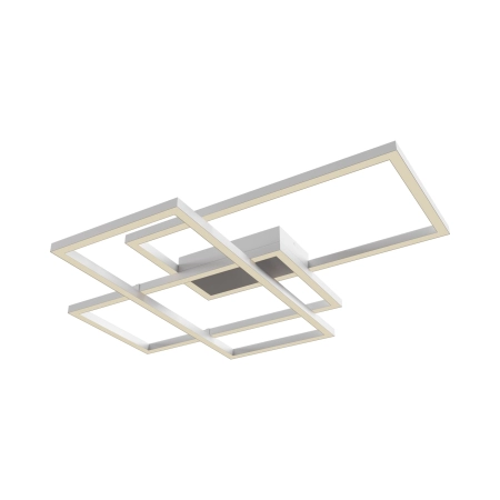Biała, geometryczna lampa sufitowa MOD015CL-L80WK z serii RIDA