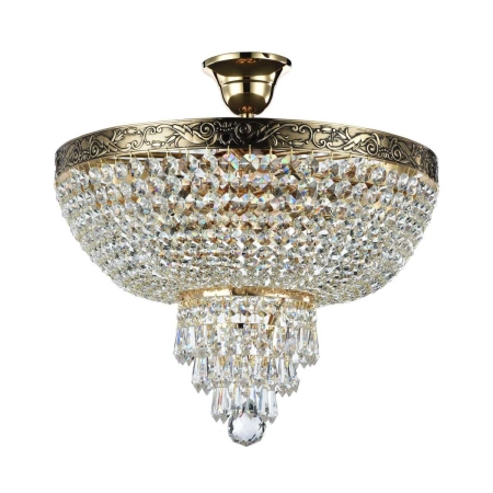 Kryształowa, złota lampa sufitowa ⌀40cm DIA890-CL-05-G z serii PALACE