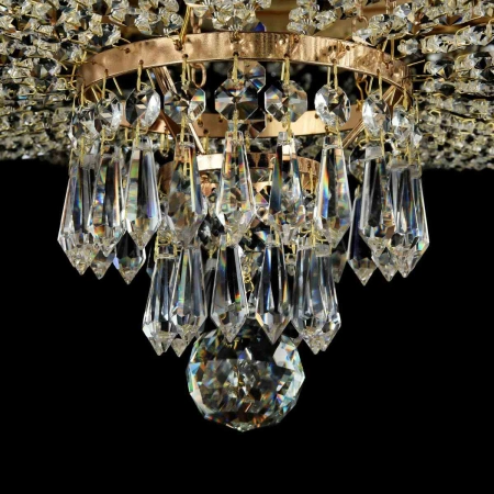 Kryształowa, złota lampa sufitowa ⌀40cm DIA890-CL-05-G z serii PALACE 4