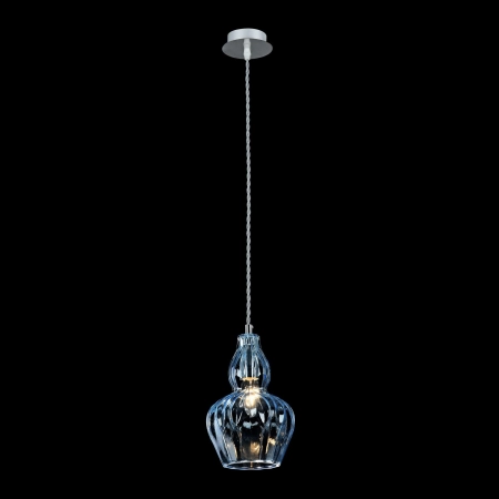 Lampa wisząca z niebieskim kloszem MOD238-PL-01-BL z serii EUSTOMA