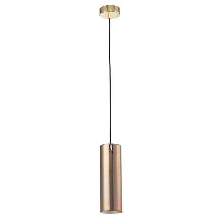 Lampa wisząca z bursztynowym, smukłym kloszem P011PL-01G z serii GIOIA 2