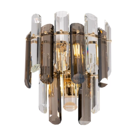 Złota lampa ścienna z kryształkami, do salonu DIA200WL-02G z serii FLARE