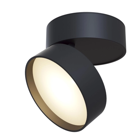 Czarny reflektor natynkowy, regulowany LED ⌀12 C024CL-L18B z serii ONDA