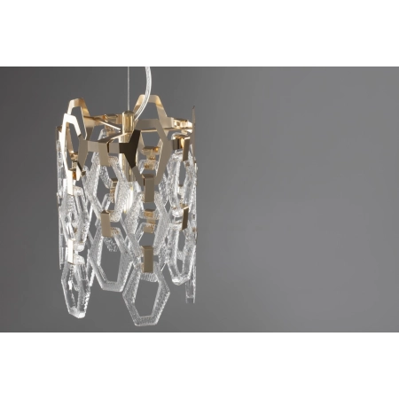 Wąska, dekoracyjna, złota lampa wisząca MOD490PL-01G z serii TISSAGE 2 3