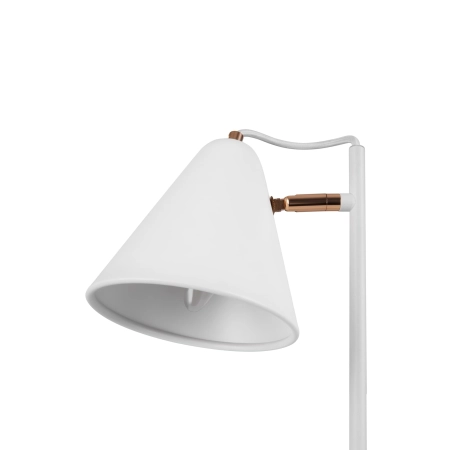 Biała lampka stołowa, stożkowy klosz MOD101TL-01WG z serii FALKE