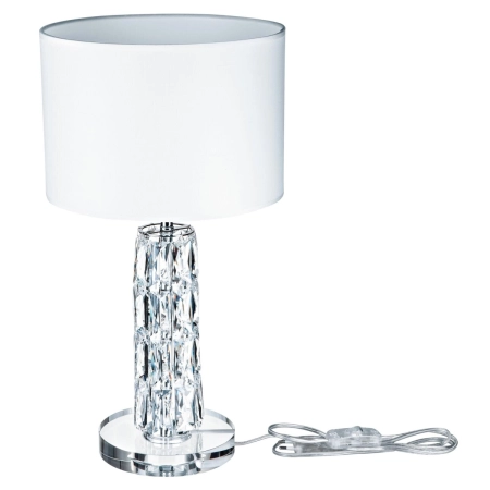 Szklana lampka stołowa z białym abażurem DIA008TL-01CH z serii TALENTO