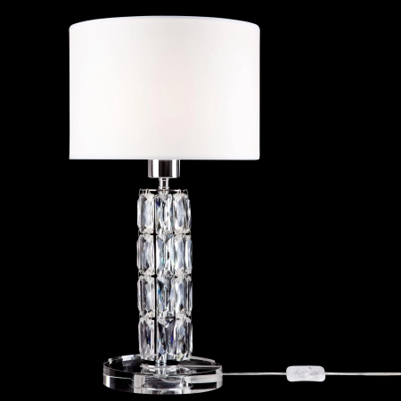 Szklana lampka stołowa z białym abażurem DIA008TL-01CH z serii TALENTO 2