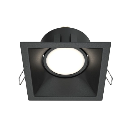 Ponadczasowe, czarne, kwadratowe oczko GU10 DL029-2-01B z serii DOT