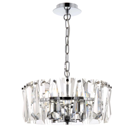 Srebrna lampa wisząca z kryształkami ⌀38cm MOD043PL-04CH z serii PUNTES