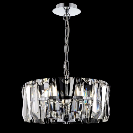 Srebrna lampa wisząca z kryształkami ⌀38cm MOD043PL-04CH z serii PUNTES 2