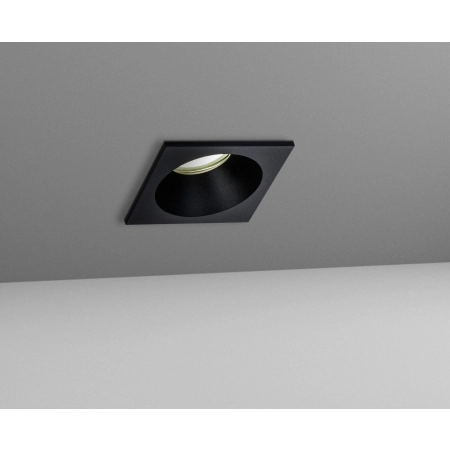 Czarne, kwadratowe oczko podtynkowe do holu DL026-2-01B z serii AKRON 2