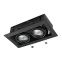 Czarne, podwójne oczko podtynkowe DL008-2-02-B z serii METAL MODERN