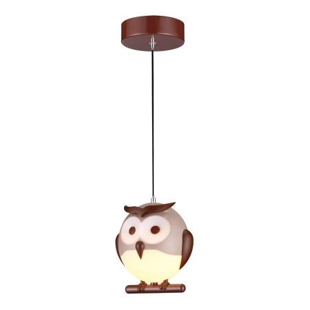 Dziecięca, dekoracyjna lampa wisząca brązowa sowa ML243 z serii OWL