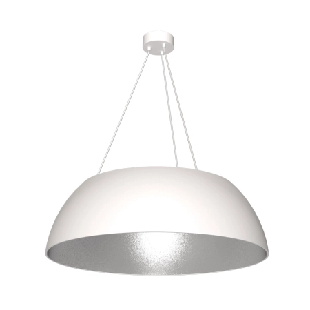 Lampa wisząca z szerokim, biało-srebrnym kloszem MLP4477 z serii MORGAN