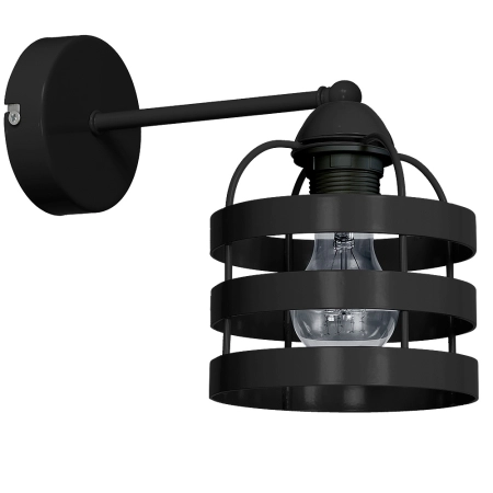Industrialna lampa ścienna z metalowym kloszem MLP797 z serii LARS BLACK