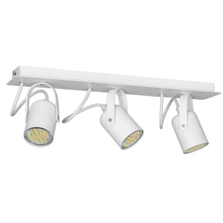 Biała, prosta lampa sufitowa z reflektorami MLP991 z serii PICO WHITE