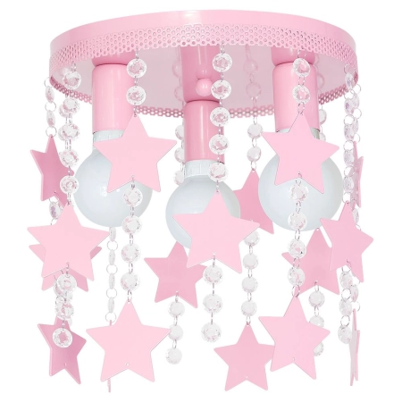 Lampa sufitowa różowe gwiazdki do pokoju dziewczynki MLP1128 z serii STAR