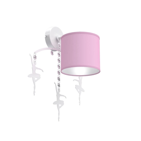 Kinkiet z różowym abażurem i kryształkami MLP4971 z serii BALETNICA