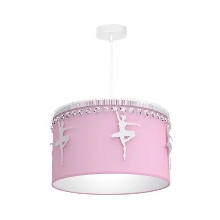 Lampa wisząca z różowym abażurem i kryształkami MLP4974 z serii BALETNICA