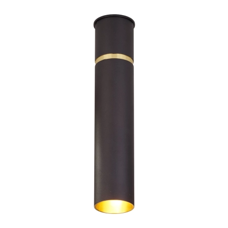 Smukły, nieruchomy downlight, czarno-złota tuba MZ5005 z serii LYNX