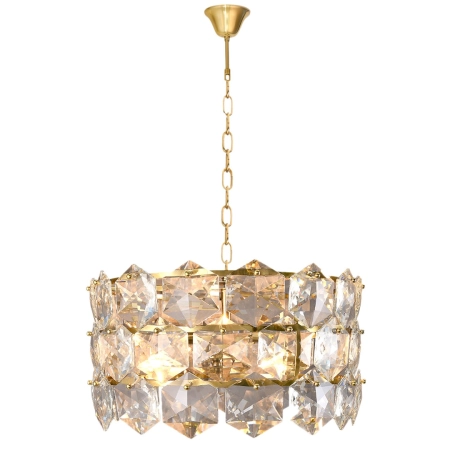 Efektowna, złota lampa wisząca z kryształami ML5990 z serii AUSTIN