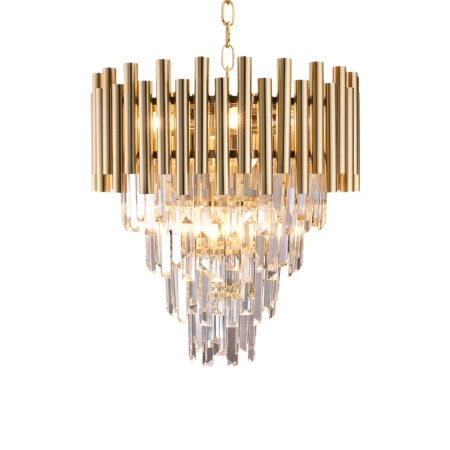 Złota, kryształowa lampa wisząca do salonu ML5992 z serii MADISON - 4
