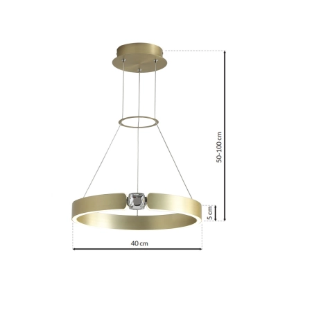 Luksusowa, ledowa lampa wisząca, złoty okrąg ML6186 z serii SIRIUS - 2