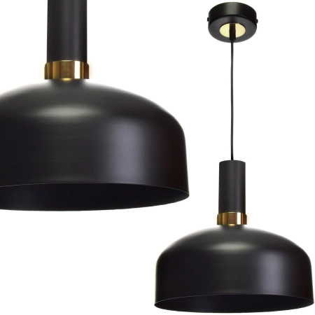 Czarna, loftowa lampa wisząca z kloszem MLP6198 z serii MALMO
