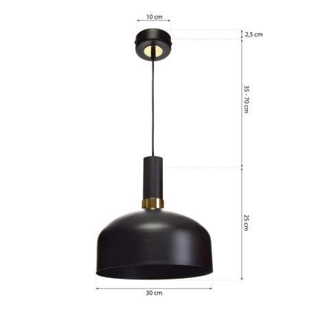 Czarna, loftowa lampa wisząca z kloszem MLP6198 z serii MALMO - 2