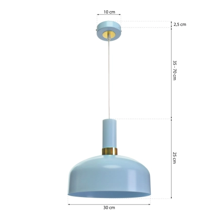 Regulowana lampa wisząca w błękitnym kolorze MLP6201 z serii MALMO - 2
