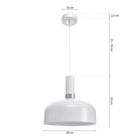 Biała lampa wisząca do kuchni oraz jadalni MLP6202 z serii MALMO - 2