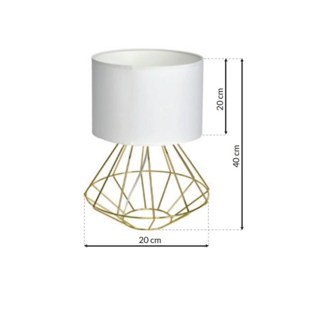 Lampka stołowa z białym abażurem, złota podstawa MLP6268 z serii LUPO - 2