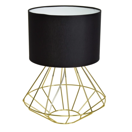 Złota lampka stołowa z czarnym abażurem MLP6272 z serii LUPO