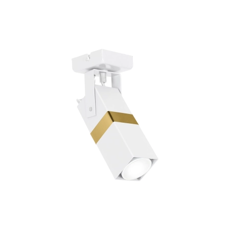 Biały, ruchomy reflektor ze złotym zdobieniem MLP6273 z serii VIDAR