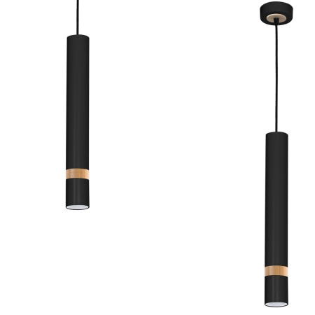 Czarna lampa wisząca, pojedyncza tuba MLP6305 z serii JOKER