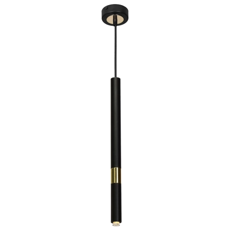 Czarno-złota tuba, punktowa lampa wisząca MLP6333 z serii MONZA