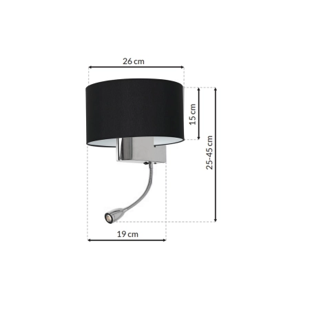 Unikalna lampa ścienna z czarnym abażurem ML6378 z serii CASINO - 2