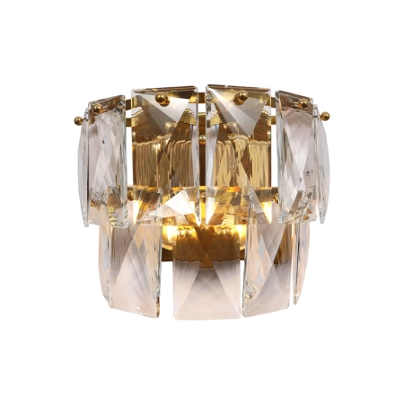 Złota, kryształowa lampa ścienna, mały gwint ML6931 z serii CHELSEA
