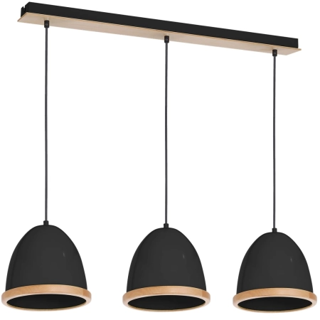 Czarna, elegancka lampa wisząca na trzy żarówki MLP8853 z serii STUDIO - 7