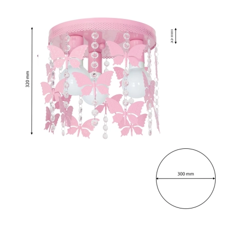 Różowa lampa sufitowa z kryształkami MLP1165 z serii ANGELICA - 4