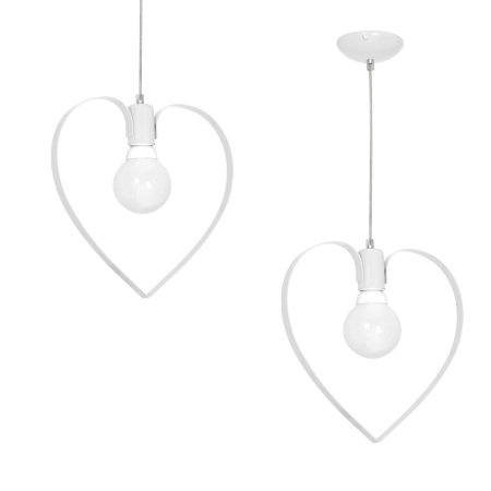 Lampa wisząca w kształcie serca, biały kolor MLP9950 z serii AMORE