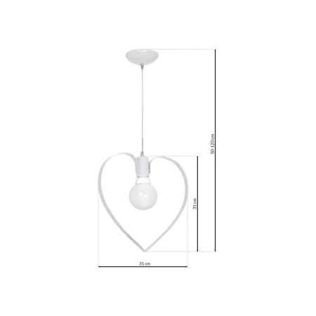 Lampa wisząca w kształcie serca, biały kolor MLP9950 z serii AMORE - 8