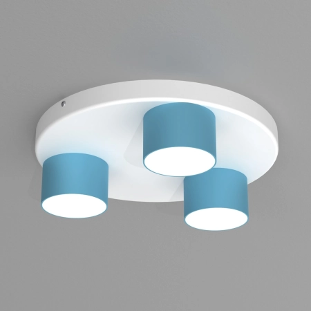 Niebieska lampa sufitowa na białej podstawie MLP7551 z serii DIXIE - 6