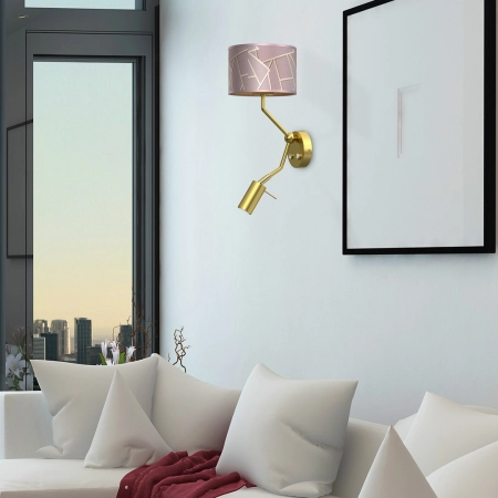 Złoto-różowa lampa ścienna, kinkiet MLP7584 z serii ZIGGY - 3